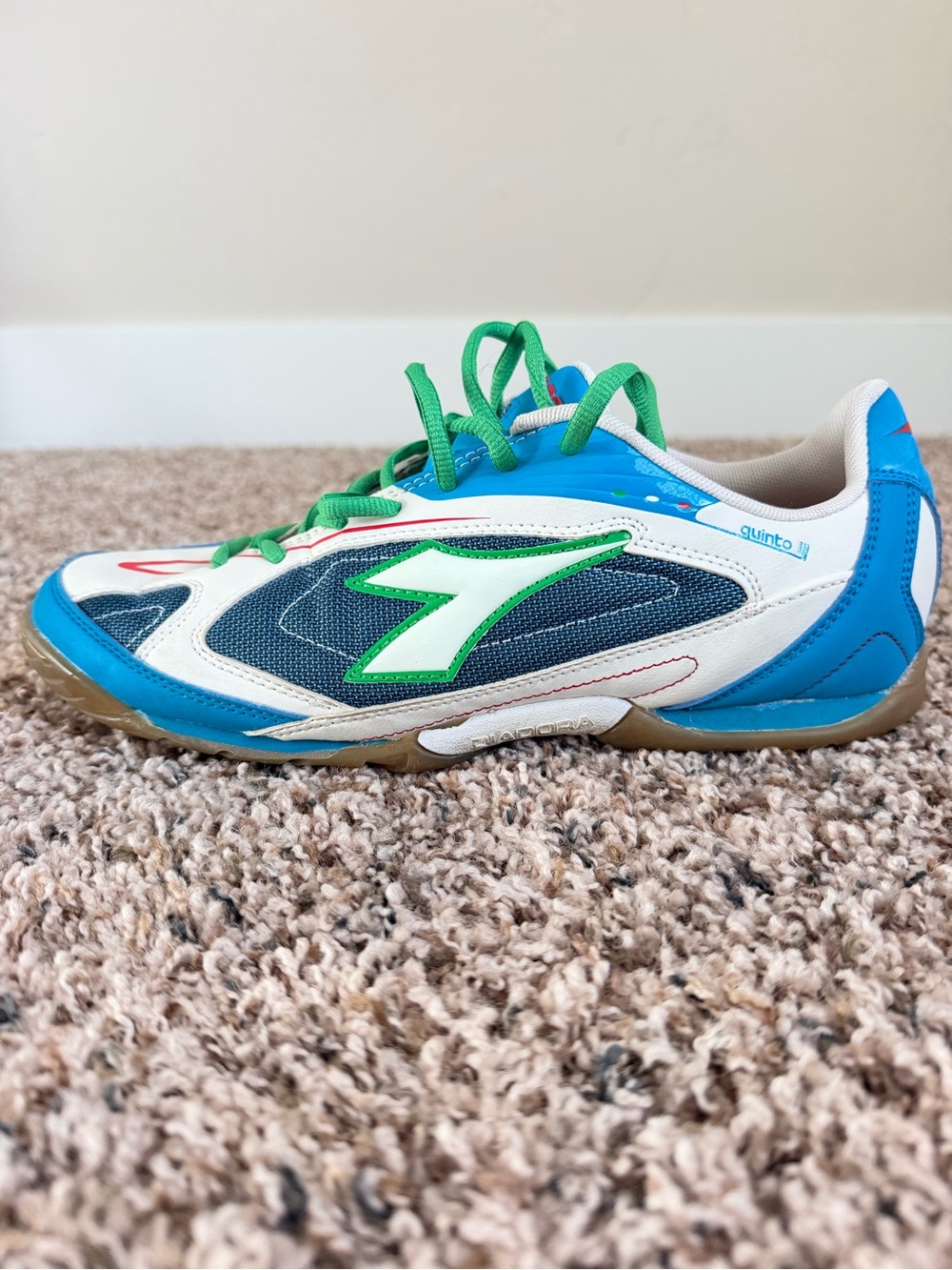Diadora Men’s Quinto III Indoor Soccer Shoes, size 9